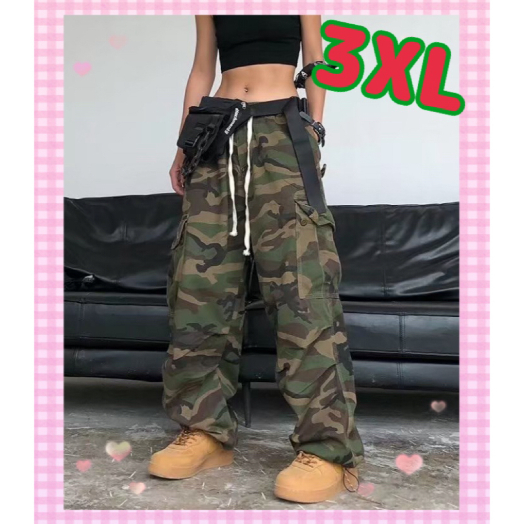 3XL カモフラ 迷彩　カジュアル パンツ ストリート ユニセックス  新品 レディースのパンツ(カジュアルパンツ)の商品写真