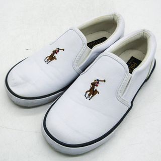 ポロラルフローレン(POLO RALPH LAUREN)のポロ・ラルフローレン スリッポン ブランド シューズ 靴 白 キッズ 男の子用 21.1サイズ ホワイト POLO RALPH LAUREN(スリッポン)