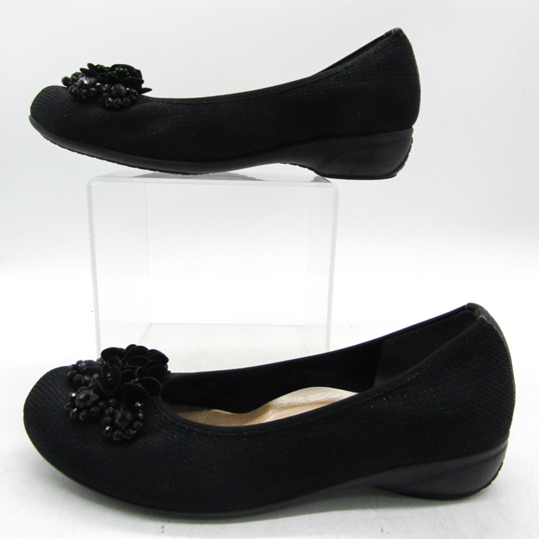ファーストコンタクト バレエシューズ サブリナシューズ 靴 日本製 黒 レディース 24サイズ ブラック FIRST CONTACT レディースの靴/シューズ(バレエシューズ)の商品写真