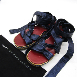 マークバイマークジェイコブス サンダル リボンストラップ ブランド 靴 レディース 36サイズ ネイビー MARC BY MARC JACOBS
