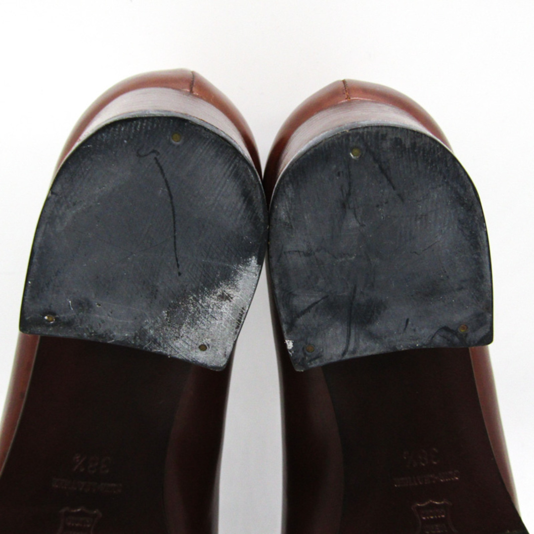 BRUNOMAGLI(ブルーノマリ)のブルーノマリ ローファー パンプス 本革 レザー ブランド シューズ 靴 イタリア製 レディース 38.5サイズ ブラウン Bruno Magli レディースの靴/シューズ(ローファー/革靴)の商品写真