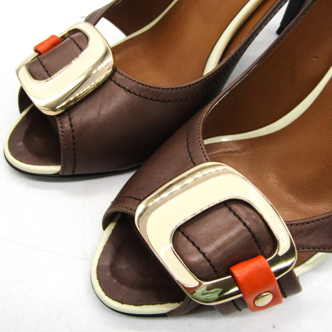 DIANA(ダイアナ)のダイアナ パンプス オープントゥ ハイヒール ブランド シューズ 靴 日本製 レディース 24.5サイズ ブラウン DIANA レディースの靴/シューズ(ハイヒール/パンプス)の商品写真