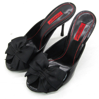 ドルチェアンドガッバーナ サンダル 本革 レザー ブランド 靴 イタリア製 黒 レディース 36.5サイズ ブラック DOLCE&GABBANA