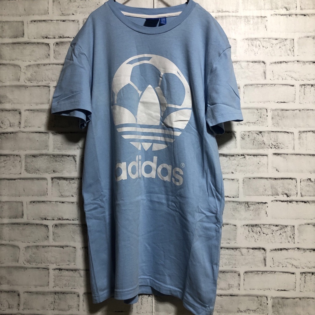 Originals（adidas）(オリジナルス)の美品⭐️00s adidas サッカートレファイルロゴ Tシャツ M ブルー メンズのトップス(Tシャツ/カットソー(半袖/袖なし))の商品写真