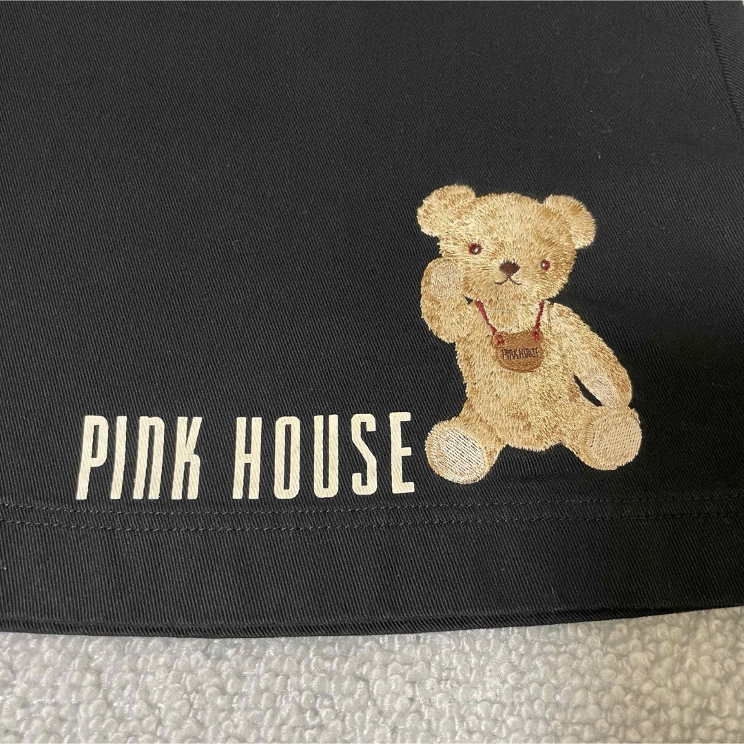 PINK HOUSE(ピンクハウス)のPINK HOUSEピンクハウス くま刺繍ロングスカート フレア ブラック黒 レディースのスカート(ロングスカート)の商品写真