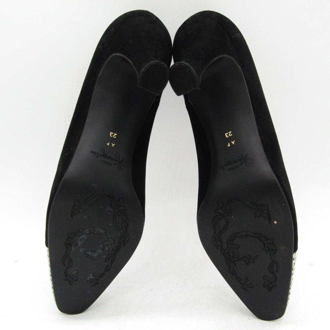 銀座かねまつ パンプス ポインテッドトゥ ブランド シューズ 靴 黒 レディース 23サイズ ブラック Kanematsu レディースの靴/シューズ(ハイヒール/パンプス)の商品写真