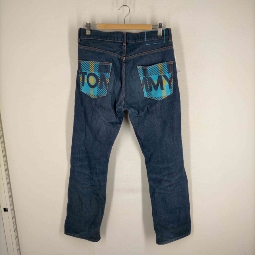 TOMMY(トミー)のTOMMY(トミー) 裏地千鳥格子柄 バックポケットプリントデザインデニムパンツ メンズのパンツ(デニム/ジーンズ)の商品写真