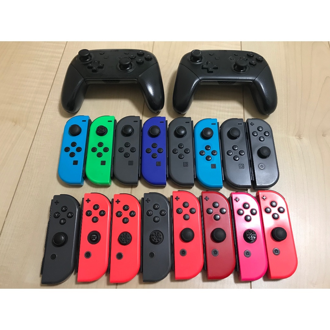 Nintendo Switch(ニンテンドースイッチ)のジャンク✨ニンテンドーSwitch純正ジョイコン16個＋プロコン2個セット エンタメ/ホビーのゲームソフト/ゲーム機本体(その他)の商品写真