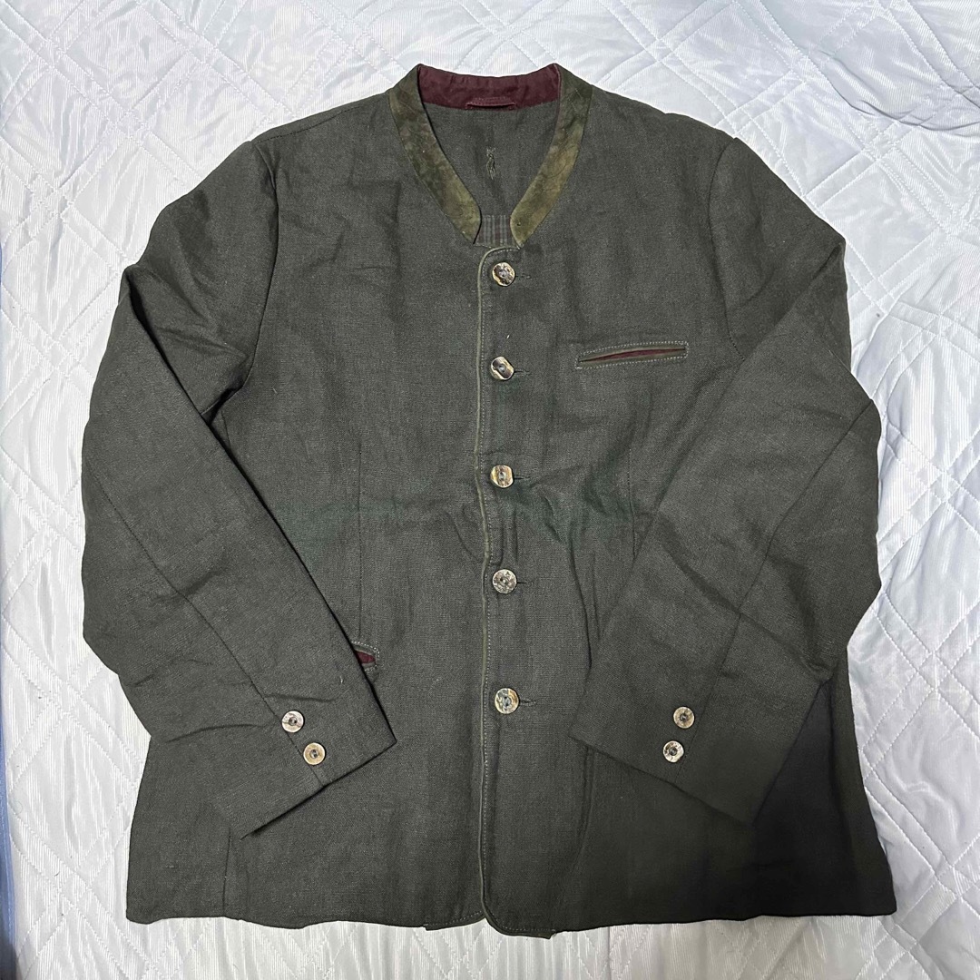 Paul Harnden(ポールハーデン)のAlm Sach リネンチロリアンジャケット Olive チロル ヴィンテージ メンズのジャケット/アウター(カバーオール)の商品写真