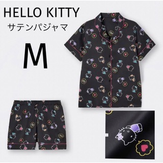 ジーユー(GU)のGU サテンパジャマ(半袖&ショートパンツ) HELLO KITTY M(パジャマ)