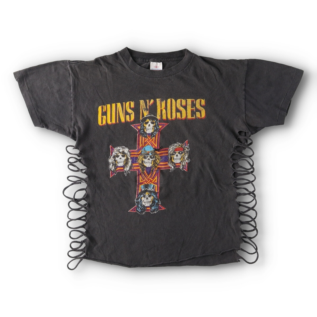 海外最新古着 90年代 AMERICAN EAGLE GUNS N' ROSES ガンズアンドローゼズ 両面プリント リメイク カットオフ バンドTシャツ バンT USA製 レディースM ヴィンテージ /evb004753の店舗ご紹介