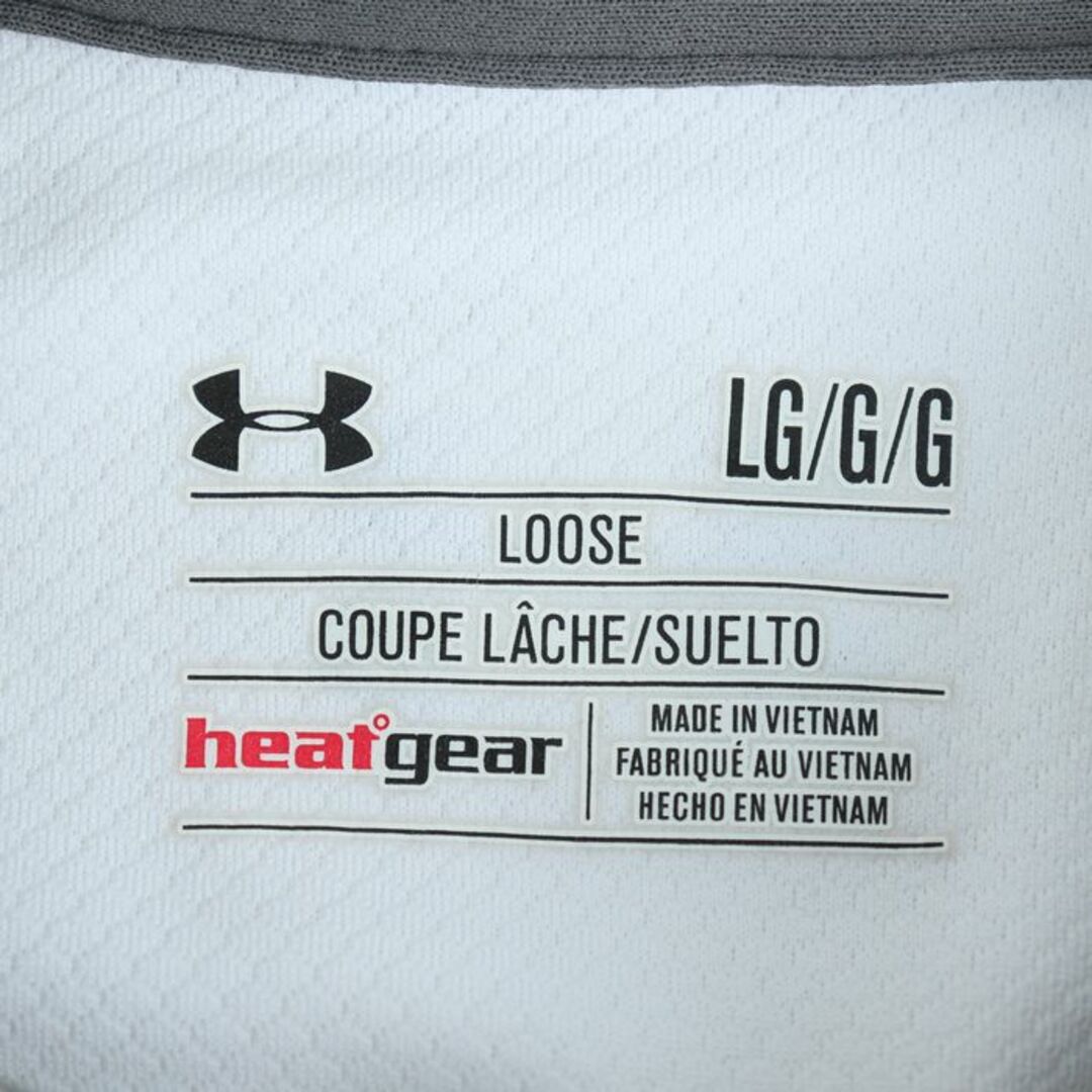アンダーアーマー 半袖ポロシャツ トップス ヒートギア ルーズ ゴルフウエア メンズ LGサイズ 白×グレー UNDER ARMOUR メンズのトップス(ポロシャツ)の商品写真
