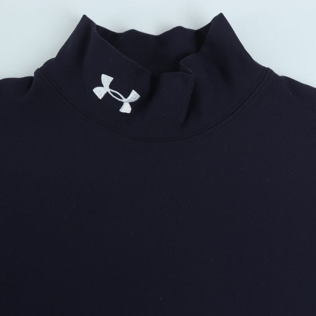 アンダーアーマー 長袖Ｔシャツ トップス ハイネック ストレッチ スポーツインナー メンズ MDサイズ ネイビー UNDER ARMOUR メンズのトップス(Tシャツ/カットソー(七分/長袖))の商品写真