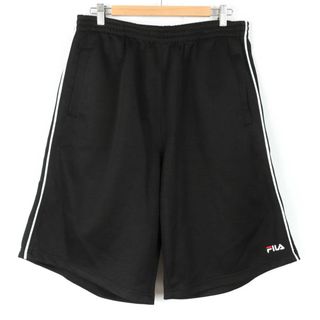 フィラ(FILA)のフィラ ショートパンツ ボトムス ハーフパンツ ジャージ スポーツウエア メンズ Lサイズ 黒×白 FILA(ショートパンツ)