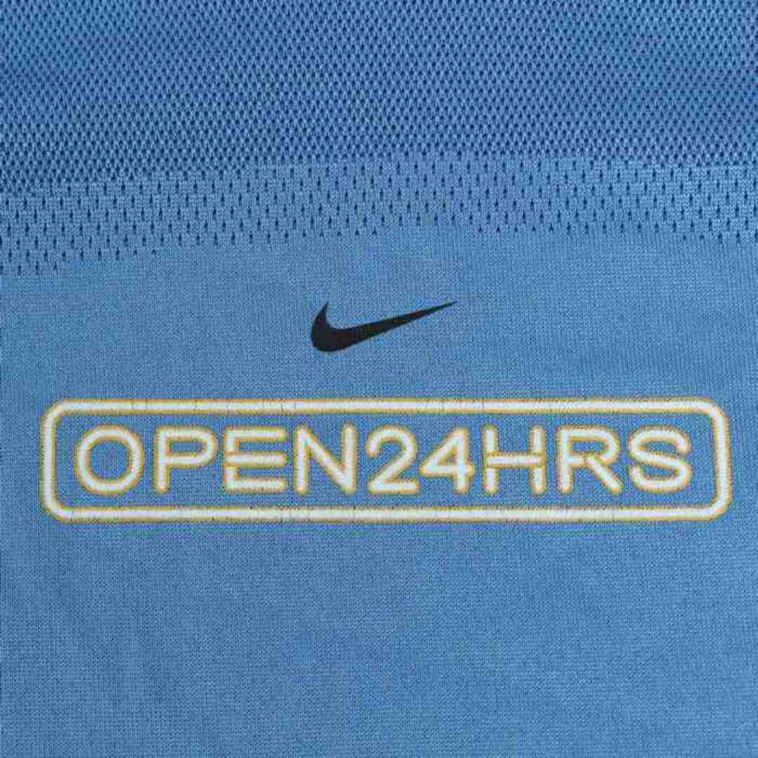 NIKE(ナイキ)のナイキ 長袖Ｔシャツ トップス ロゴT メッシュ OPEN24HRS スポーツウエア メンズ Mサイズ ブルー NIKE メンズのトップス(Tシャツ/カットソー(七分/長袖))の商品写真