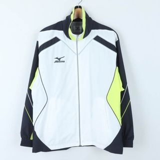 ミズノ(MIZUNO)のミズノ ナイロンジャケット アウター ウィンドブレーカー スポーツウエア メンズ Mサイズ 白×紺×黄 Mizuno(ナイロンジャケット)