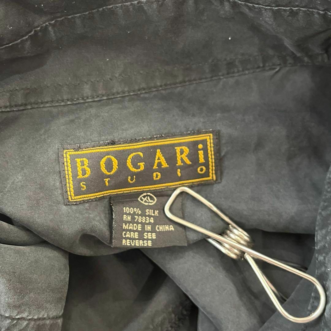 BOGARi STUDIO シャツ 長袖 シルク ブラック メンズ ヴィンテージ メンズのトップス(シャツ)の商品写真