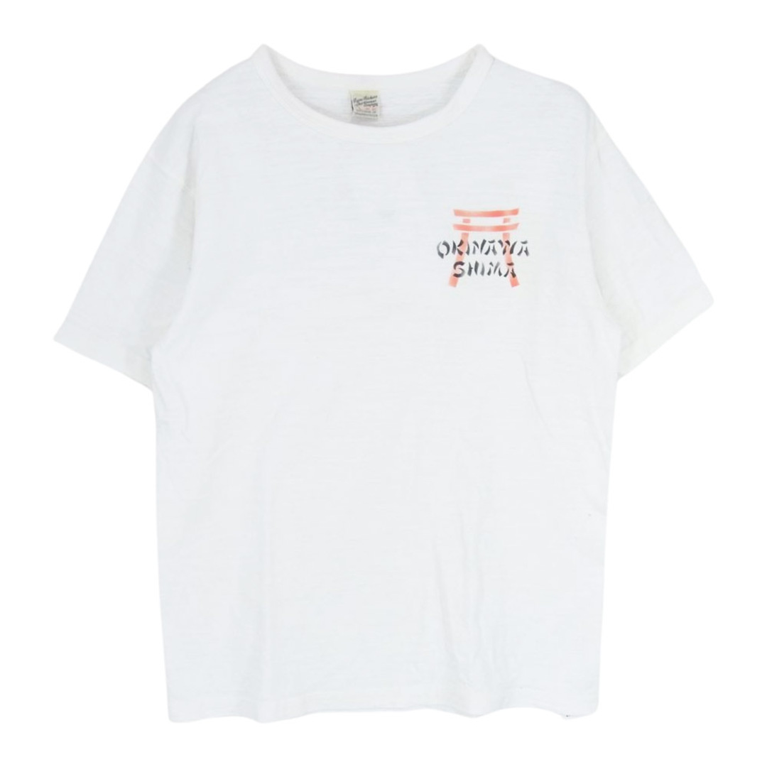 Buzz Rickson's(バズリクソンズ)のBuzz Rickson's バズリクソンズ OKINAWA SHIMA バックプリント 半袖 Tシャツ ホワイト系 L【中古】 メンズのトップス(シャツ)の商品写真