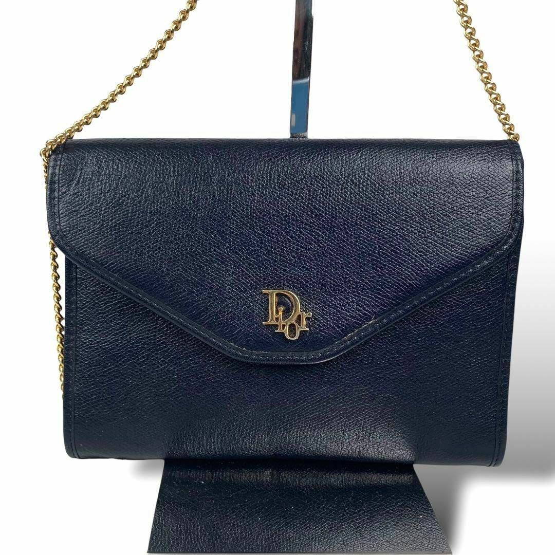 Christian Dior(クリスチャンディオール)の【極美品】ディオール ショルダーバッグ チェーン CDロゴ レザー  ネイビー レディースのバッグ(ショルダーバッグ)の商品写真