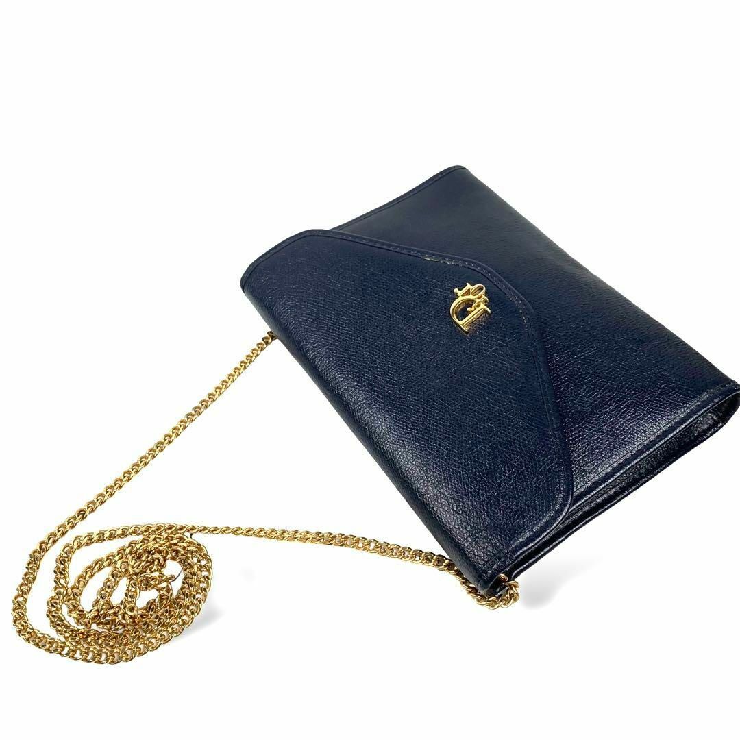 Christian Dior(クリスチャンディオール)の【極美品】ディオール ショルダーバッグ チェーン CDロゴ レザー  ネイビー レディースのバッグ(ショルダーバッグ)の商品写真
