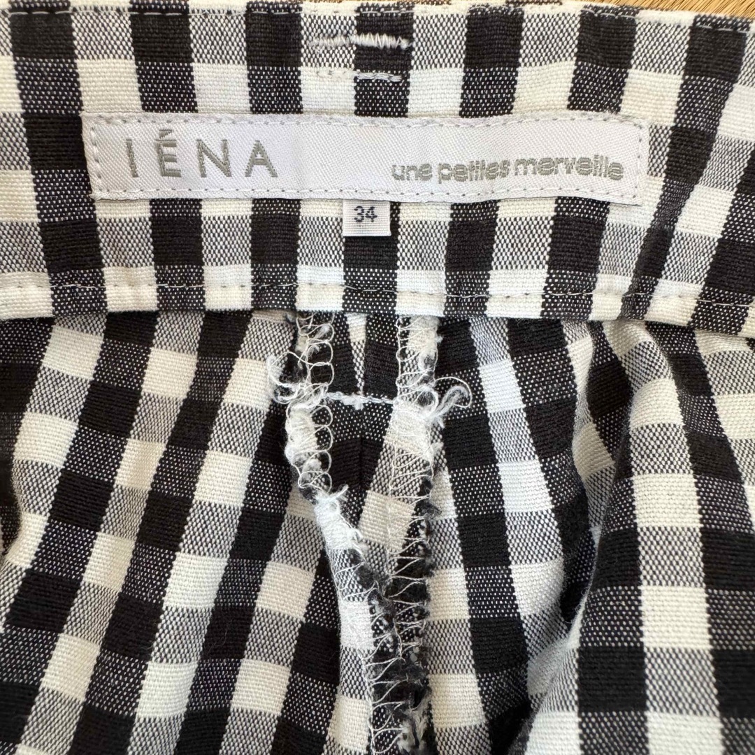 IENA(イエナ)のIENAイエナ　ギンガムチェック　パンツ　2本セット　モノクロ　トリコロール　S レディースのパンツ(クロップドパンツ)の商品写真