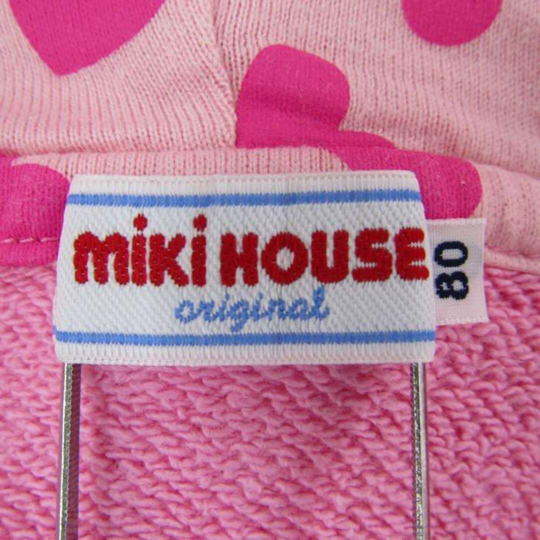 ミキハウス パーカー トップス ジップアップ うさ耳付き ベビー 女の子用 80サイズ ピンク MIKIHOUSE キッズ/ベビー/マタニティのベビー服(~85cm)(その他)の商品写真