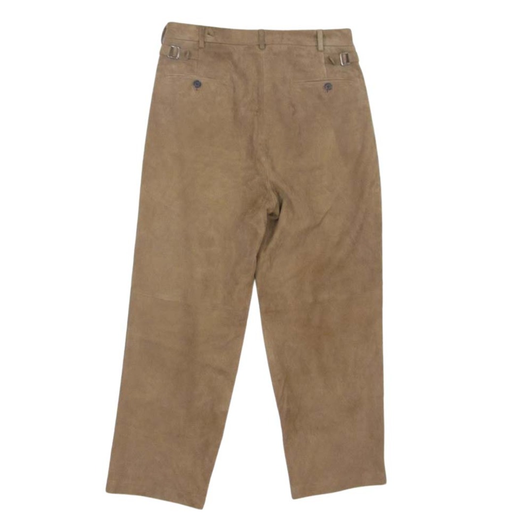 アプレッセ A.PRESSE パンツ 23AW 23AAP-04-24H Suede Trousers スエード 2プリーツ テーパード トラウザーズ ベージュ ブラウン系 1【中古】 メンズのパンツ(その他)の商品写真