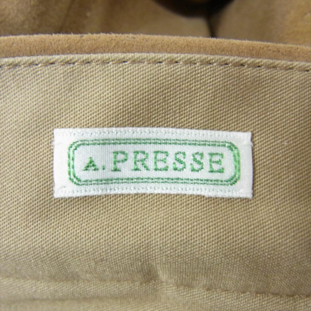 アプレッセ A.PRESSE パンツ 23AW 23AAP-04-24H Suede Trousers スエード 2プリーツ テーパード トラウザーズ ベージュ ブラウン系 1【中古】 メンズのパンツ(その他)の商品写真