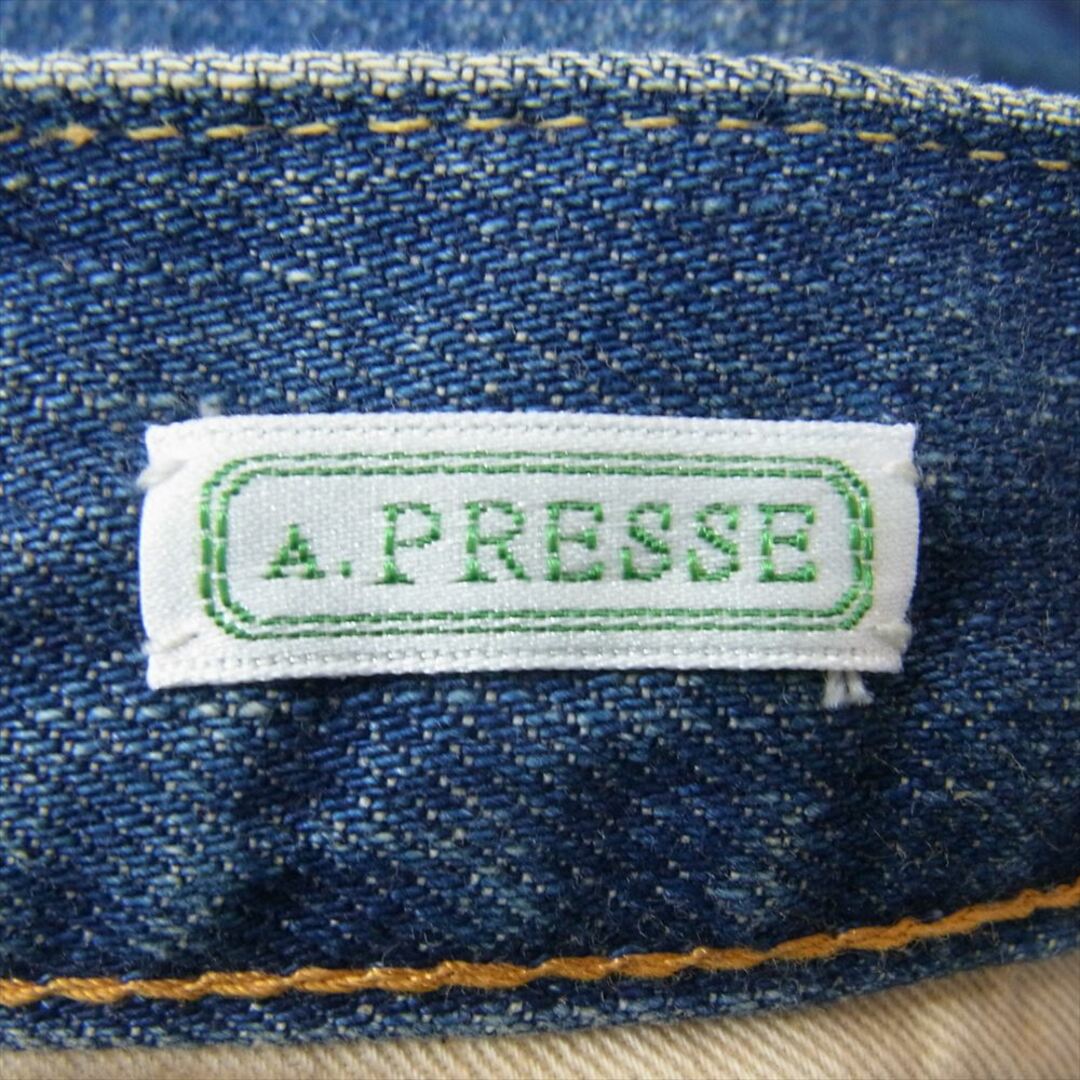 アプレッセ A.PRESSE 22AW 22AAP-04-05H Washed Denim Wide Pants ウォッシュド ワイド デニムパンツ ジーンズ インディゴブルー系 30【中古】 メンズのパンツ(その他)の商品写真