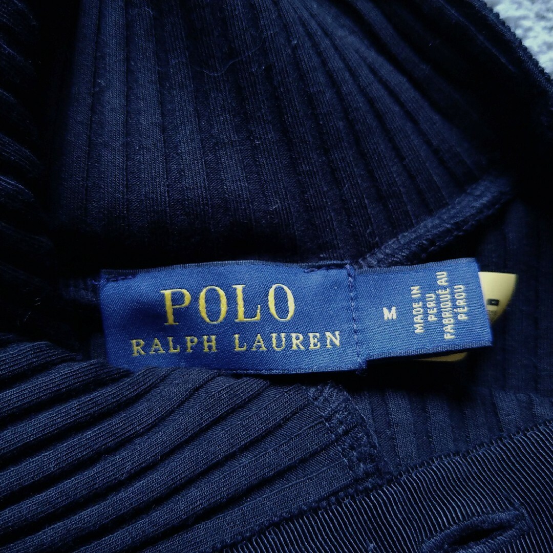 POLO RALPH LAUREN(ポロラルフローレン)のPolo Ralph Lauren ラルフローレン 美品 コットンリブニット 黒 レディースのトップス(ニット/セーター)の商品写真