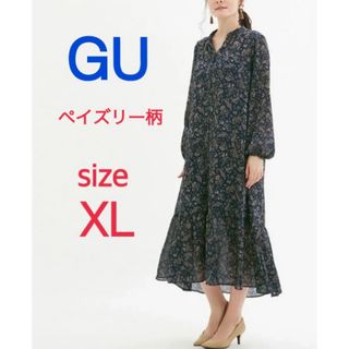 GU - GU  ペイズリー プリント ワンピース　XLサイズ