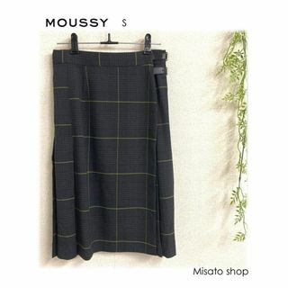 ★MOUSSY★ マウジー サイドベルト チェック ラップスカート プリーツ S