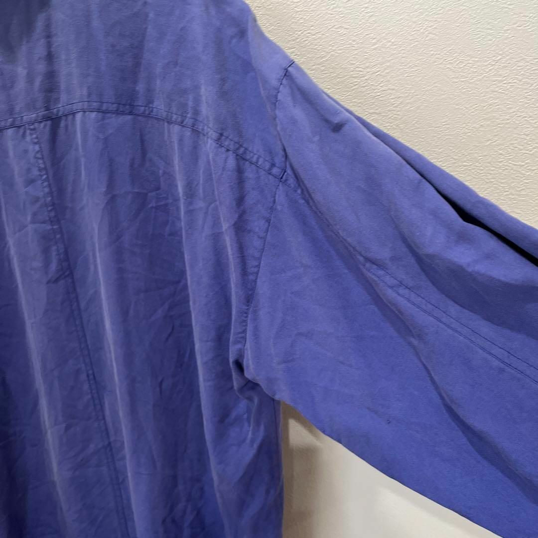 グーチ GOOUCH シャツ 長袖 ブルー系 メンズ XL ヴィンテージ シルク メンズのトップス(シャツ)の商品写真