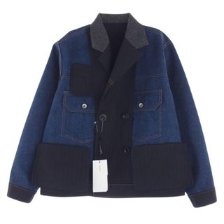 sacai - Sacai サカイ ジャケット 24-07129 Chalk Stripe Bonding Jacke リバーシブル デニム ブルゾン ジャケット ネイビー系 インディゴブルー系 1【中古】