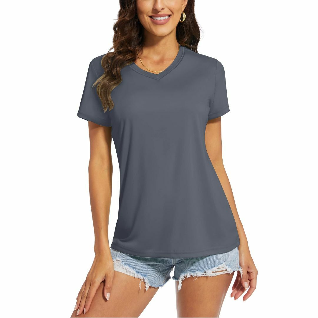[TACVASEN] Tシャツ レディース 半袖 Vネック UPF 50+ 吸汗 レディースのファッション小物(その他)の商品写真