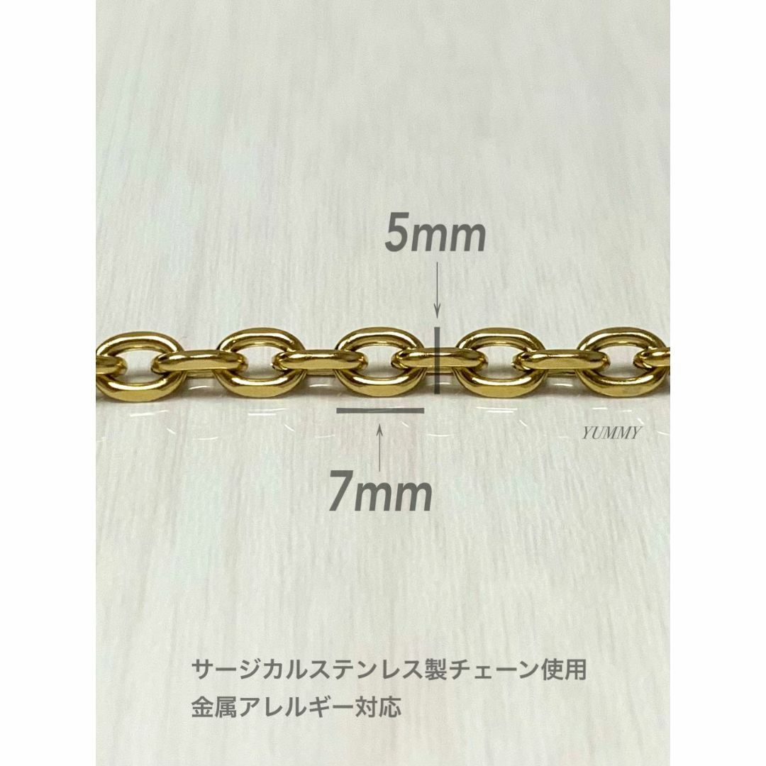 【ケーブルリンクチェーンブレスレット ゴールド 18cm】ステンレス メンズのアクセサリー(ブレスレット)の商品写真