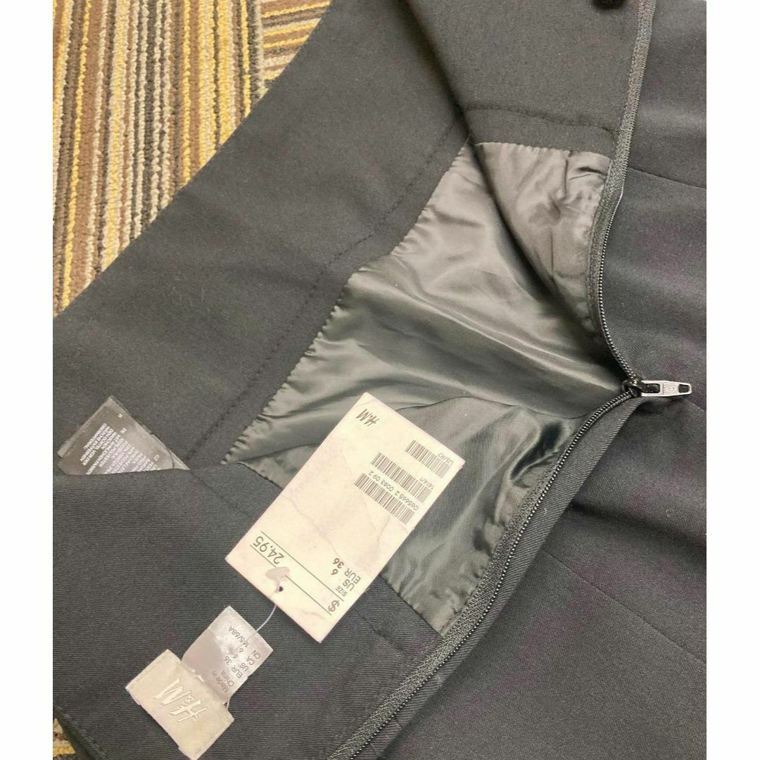 H&M(エイチアンドエム)の★H&M★ エイチアンドエム シンプル スカート バックファスナー ブラック S レディースのスカート(ひざ丈スカート)の商品写真