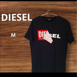 DIESEL　ディーゼル 　剥がれロゴ　 Tシャツ 　ネイビー　Lサイズ