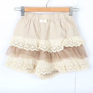 サンカンシオン ショートパンツ ボトムス キュロット レース 未使用品 キッズ 女の子用 130サイズ ベージュ 3can4on