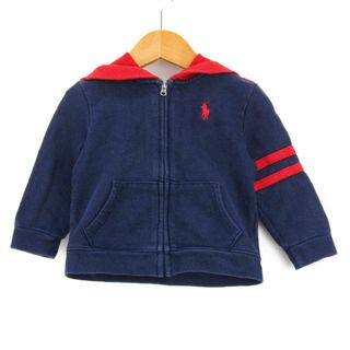 ラルフローレン(Ralph Lauren)のラルフローレン パーカー トップス スウェット ジップアップ ベビー 男の子用 12M 80/48サイズ 紺×赤 RALPH LAUREN(その他)