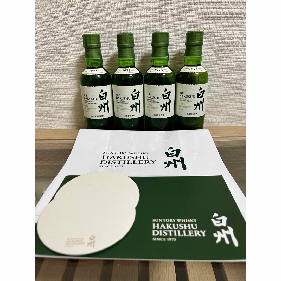 サントリー(サントリー)の【4本】サントリー シングルモルト白州１８０ｍｌ（ＣＶＳ限定） 食品/飲料/酒の酒(ウイスキー)の商品写真