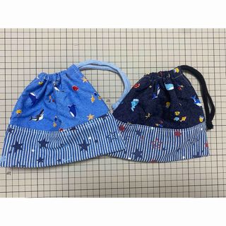 [38] コップ袋　巾着袋　ハンドメイド　2枚セット(バッグ/レッスンバッグ)