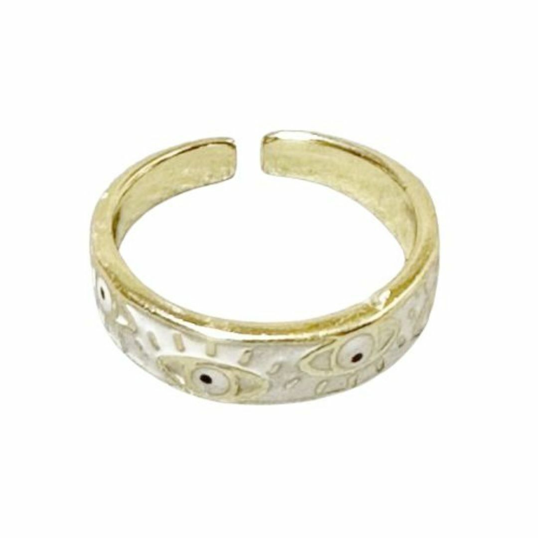 ファティマの目 ホワイト リング 指輪 レディース フリー 魔除け 御守り 白 レディースのアクセサリー(リング(指輪))の商品写真
