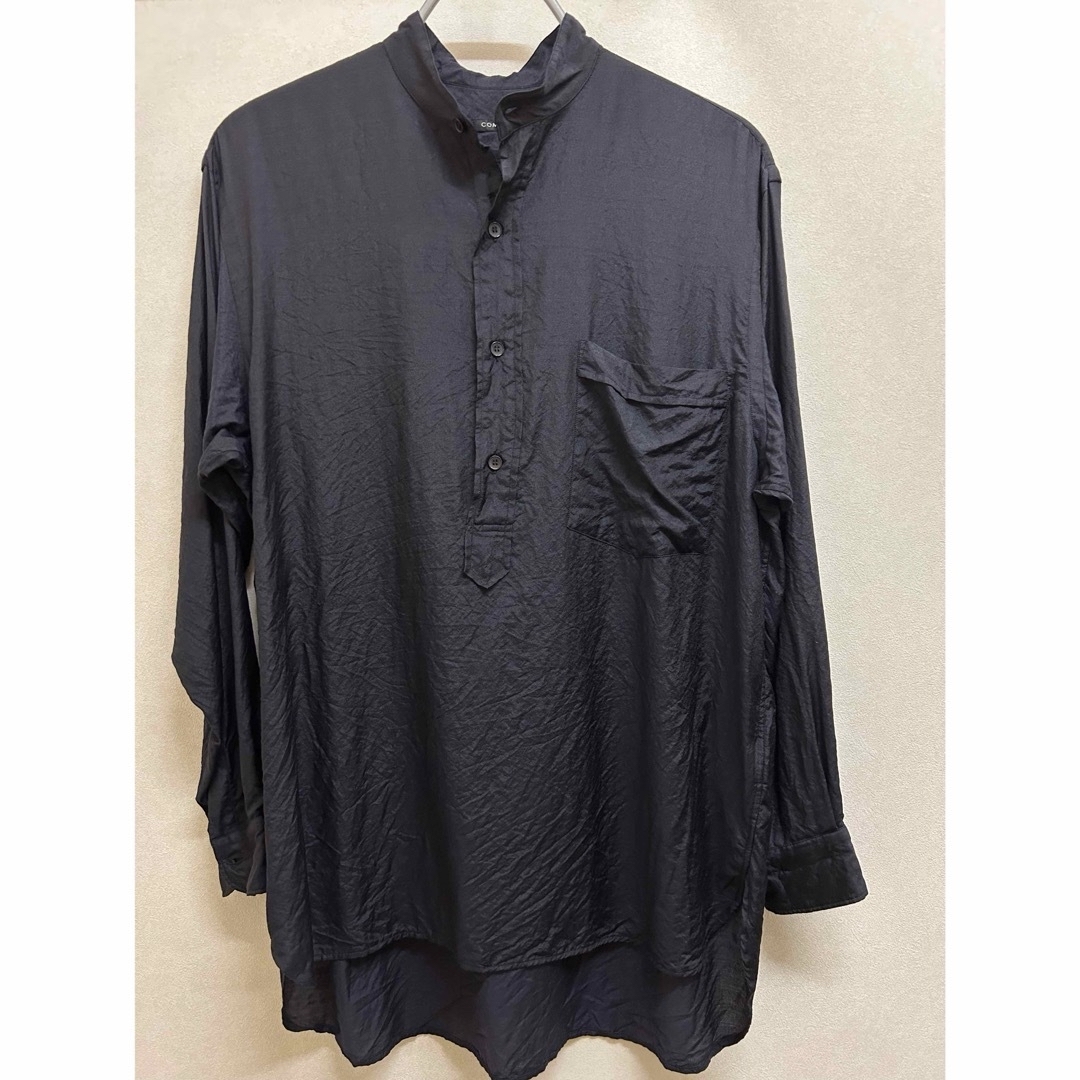 COMOLI(コモリ)のCOMOLIウールシルクプルオーバーシャツ ネイビー サイズ1 コモリ メンズのトップス(シャツ)の商品写真