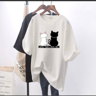 Tシャツ 猫 半袖 新品 おしゃれ 可愛い(Tシャツ(半袖/袖なし))