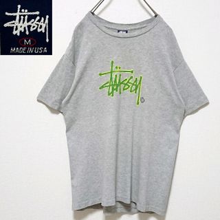 STUSSY - 紺タグ 90s ステューシー USA製 ショーンフォント ロゴ 半袖 Tシャツ