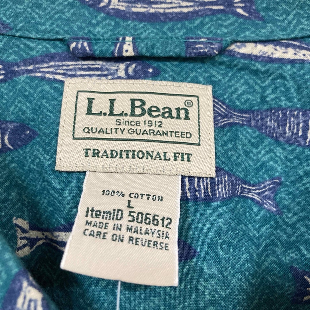 L.L.Bean(エルエルビーン)の【新品未使用】 L.L.Bean エルエルビーン 半袖シャツ 魚柄 タグ付き メンズのトップス(シャツ)の商品写真