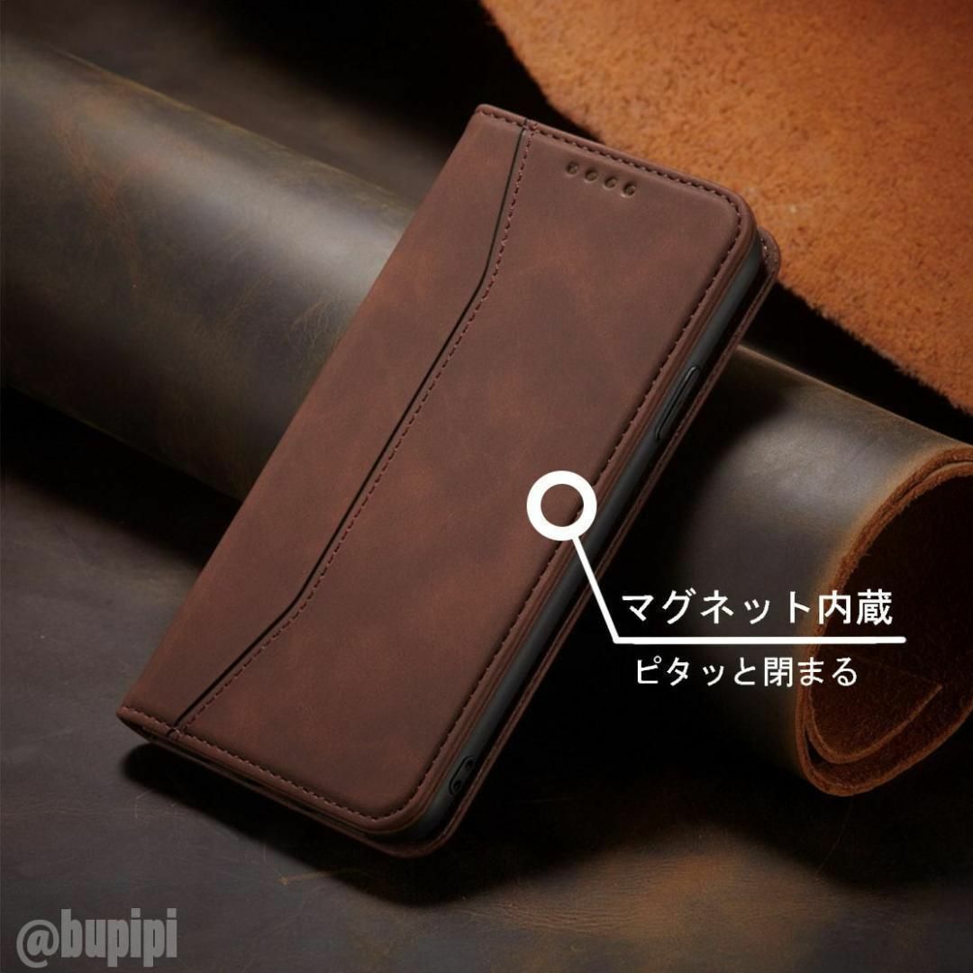 手帳型 スマホケース レザー iphone 12mini ブラウン カバー CP スマホ/家電/カメラのスマホアクセサリー(iPhoneケース)の商品写真