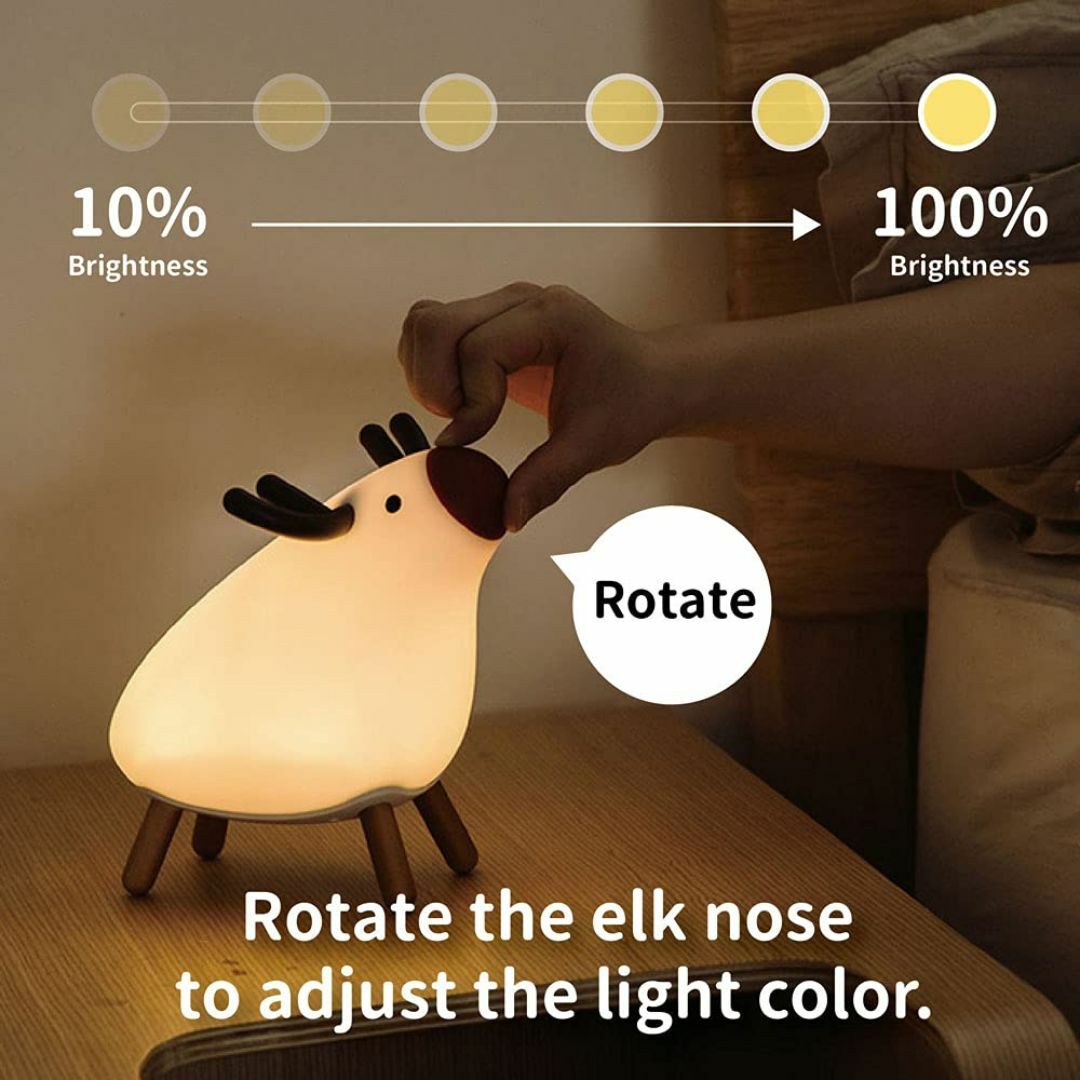 ☆トナカイの鼻に触れてみて　ライト　間接照明　調光可能 インテリア/住まい/日用品のライト/照明/LED(テーブルスタンド)の商品写真