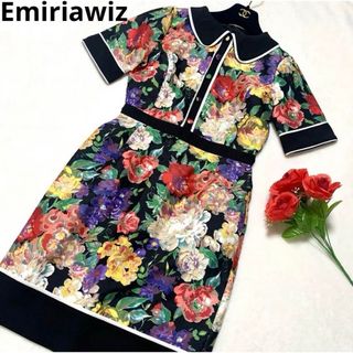 美品 emiriawiz エミリアウィズ 花柄 ドレス 膝丈 ワンピース